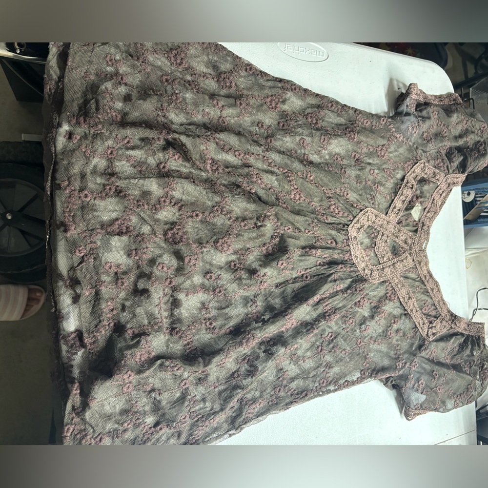 See through Y2K brown shirt